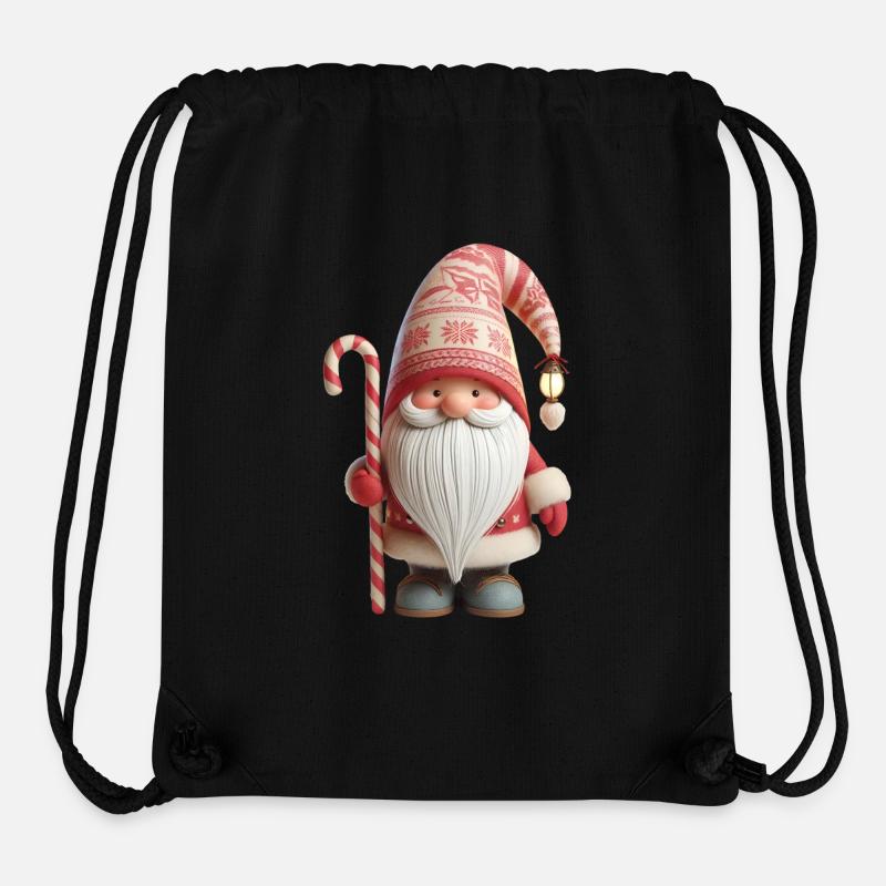 Gnome de Noël 2 - Sac à cordon recyclé Stanley/Stella - noir