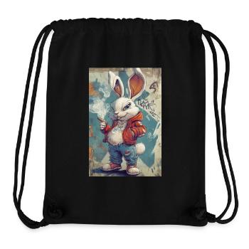 Graffiti Hase Hoodie - Stanley/Stella recycelter Gym Bag - Schwarz - Vorne
