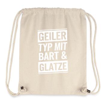 Typ mit Bart und Glatze, Männer Haarausfall Glatze - Stanley/Stella recycelter Gym Bag - Naturweiß - Vorne