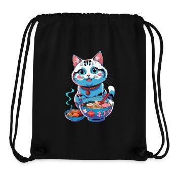 Kawaii Ramen Katze - Niedliche japanische Lebensmittelkunst - Stanley/Stella recycelter Gym Bag - Schwarz - Vorne