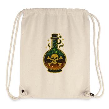 Halloween Giftflasche | Glitzernde Totenkopfphiole - Stanley/Stella recycelter Gym Bag - Naturweiß - Vorne