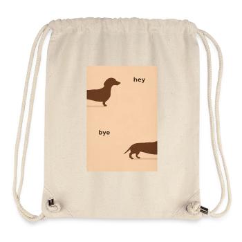 Hey Bye Dackel – Lustiges Hundeposter - Stanley/Stella recycelter Gym Bag - Naturweiß - Vorne