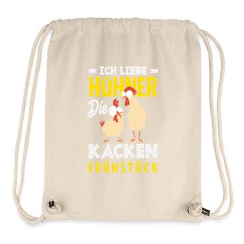 Ich liebe Hühner – die kacken Frühstück - Stanley/Stella recycelter Gym Bag - Naturweiß - Vorne