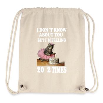 40 . Geburtstag witziges Katzendesign - Stanley/Stella recycelter Gym Bag - Naturweiß - Vorne