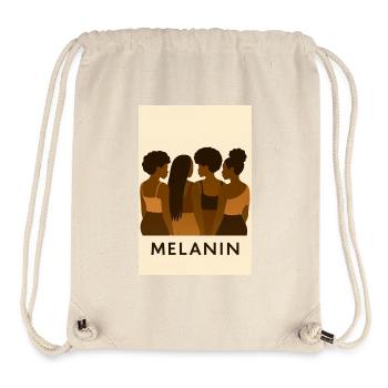 Silhouettes de la Confrérie Mélanine, Art africain - Sac à cordon recyclé Stanley/Stella - blanc naturel - Devant
