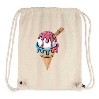 Baseball Eiscreme Waffel Mit Schlaeger Streuseln - Stanley/Stella Recycled Gym Bag - natural - Front