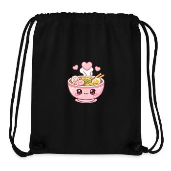 Bol de Ramen Kawaii - Sac à cordon recyclé Stanley/Stella - noir - Devant