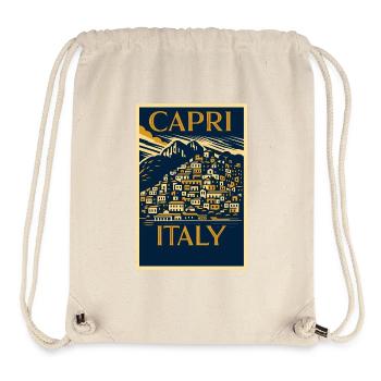 Capri Italy – Navy & Gold Vintage Poster Art Deco - Stanley/Stella Recycled Gym Bag - natural - Front