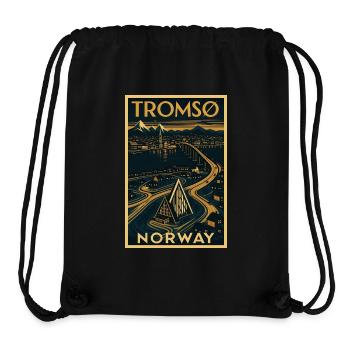Tromsø Norwegen – Retro Reiseposter Art Deco - Stanley/Stella recycelter Gym Bag - Schwarz - Vorne