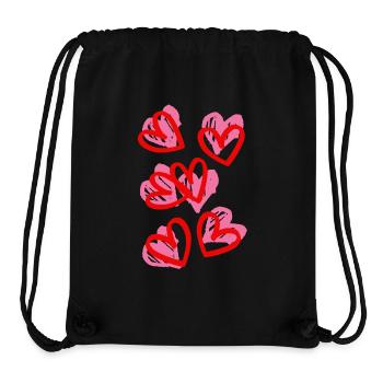 Hearts in sketch style - Stanley/Stella Recycled Gym Bag - black - Front