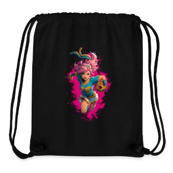 Football Girl Anime - Sac à cordon recyclé Stanley/Stella - noir - Devant