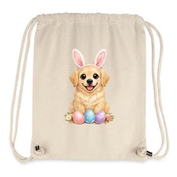 Golden Retriever Goldie Easter Bunny Ears - Stanley/Stella Recycled Gym Bag - natural - Front