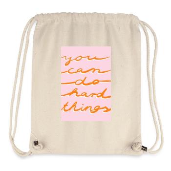 You can - rosa orange - Stanley/Stella recycelter Gym Bag - Naturweiß - Vorne