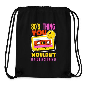 Retour rétro au design vintage des années 80 - Sac à cordon recyclé Stanley/Stella - noir - Devant