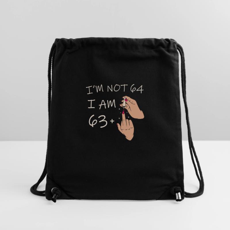 Ich bin nicht 64, ich bin 63 plus 1 Mittelfinger, 64. Stanley/Stella recycelter Gym Bag
