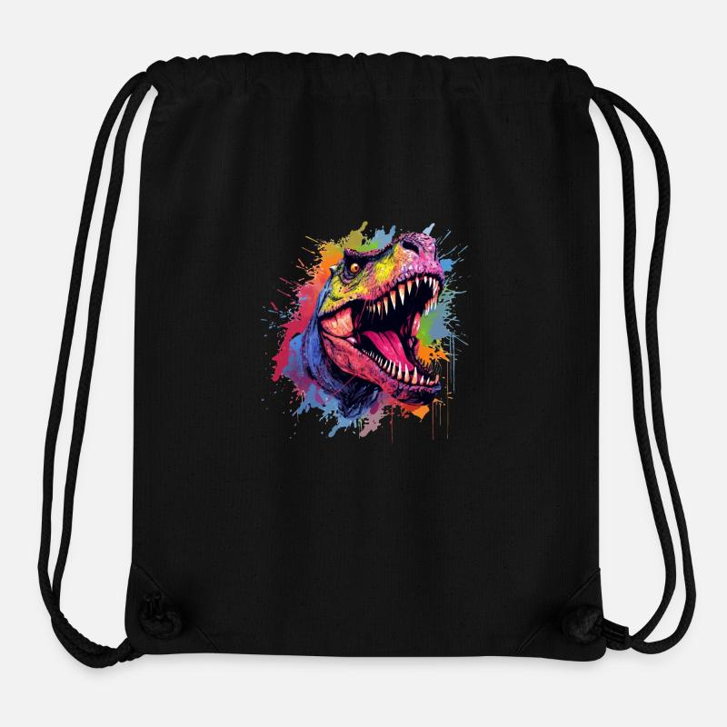 T-Rex Dinosaur Dino Design pour Hommes et Femmes - Sac à cordon recyclé Stanley/Stella - noir