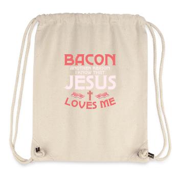 Bacon Another Reason I Know That Jesus Loves Me - Stanley/Stella Recycled Gym Bag - natural - Front
