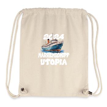 Ship of Fools Utopia, quote by Franz Josef Strauss - Stanley/Stella Recycled Gym Bag - natural - Front