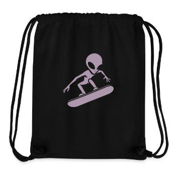 Minimalistisches Design: Alien Snowboarder - Stanley/Stella recycelter Gym Bag - Schwarz - Vorne