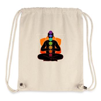 Chakras de la méditation - Sac à cordon recyclé Stanley/Stella - blanc naturel - Devant