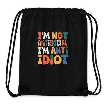 Sarcastique introverti - Sac à cordon recyclé Stanley/Stella - noir - Devant
