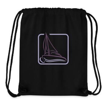 Logo de voile icône carré voilier navire - Sac à cordon recyclé Stanley/Stella - noir - Devant