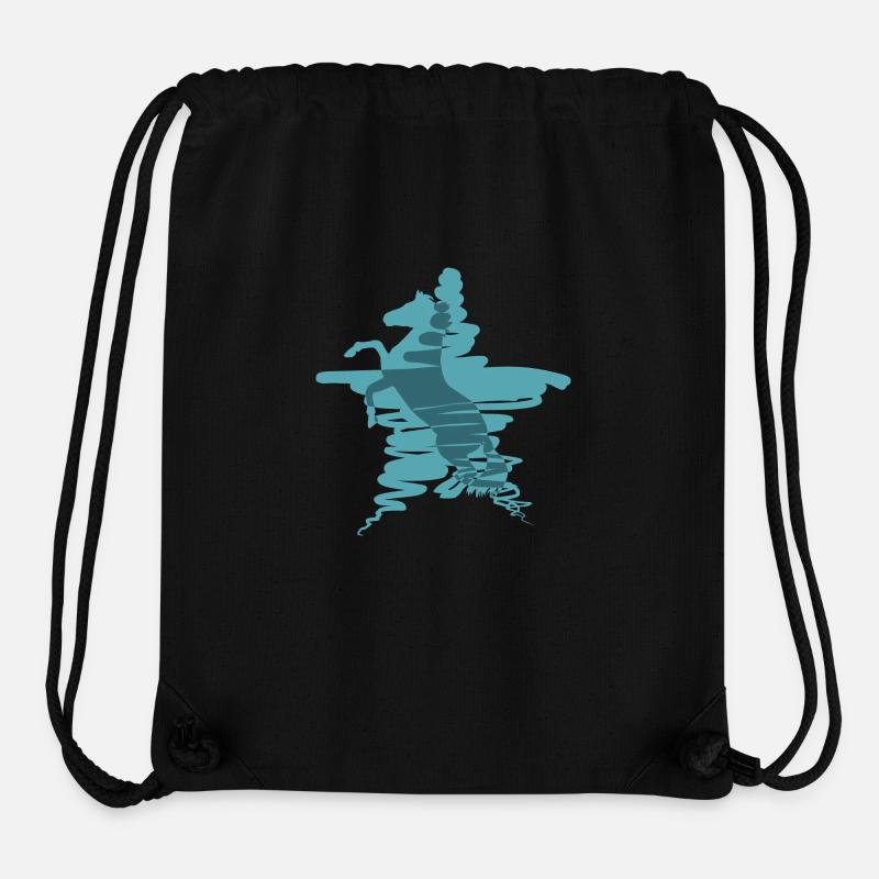 Cheval étoile 2 - Sac à cordon recyclé Stanley/Stella - noir