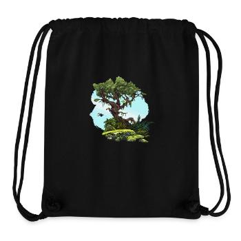 Le Grand Arbre et les Toucans - Sac à cordon recyclé Stanley/Stella - noir - Devant