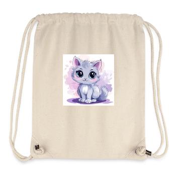 Cute Cat Anime with Big Eyes - Stanley/Stella Recycled Gym Bag - natural - Front