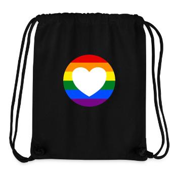 LGBTQ rainbow heart - Stanley/Stella Recycled Gym Bag - black - Front