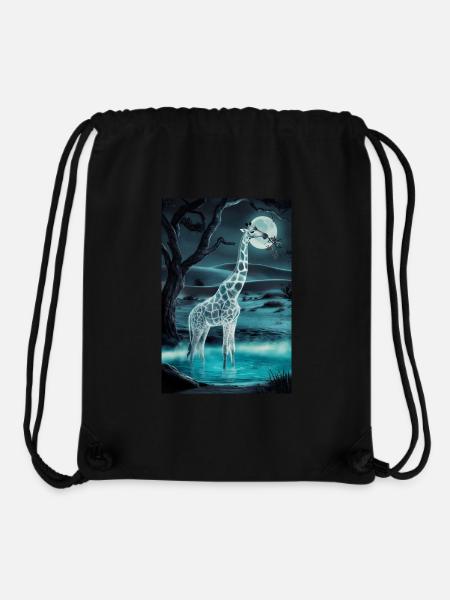 Giraffe im Mondschein - Stanley/Stella recycelter Gym Bag - Schwarz