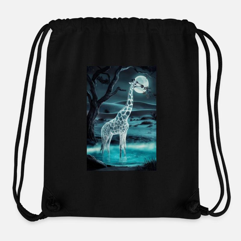 Giraffe im Mondschein - Stanley/Stella recycelter Gym Bag - Schwarz