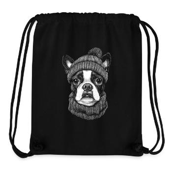 Boston Terrier Pudelmütze Hunde Hund - Stanley/Stella recycelter Gym Bag - Schwarz - Vorne