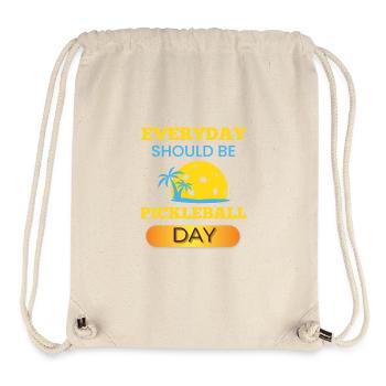 Un design sportif tous les jours devrait être le jour du pickleball - Sac à cordon recyclé Stanley/Stella - blanc naturel - Devant
