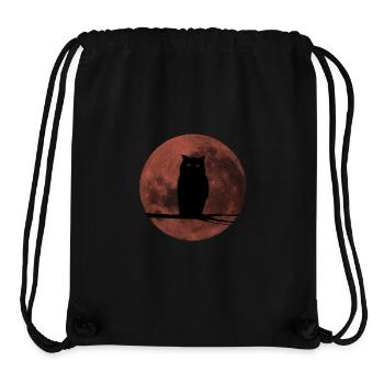Noctambule avec rouge lune pour les grognons du matin - Sac à cordon recyclé Stanley/Stella - noir - Devant