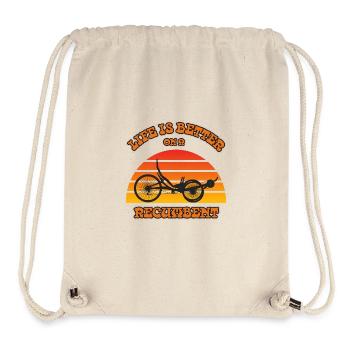 LA VIE EST PLUS BELLE SUR UN TRICYCLE COUCHÉ - Sac à cordon recyclé Stanley/Stella - blanc naturel - Devant