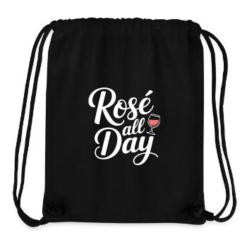 Rosé All Day Roséwein Wein Motto - Stanley/Stella recycelter Gym Bag - Schwarz - Vorne