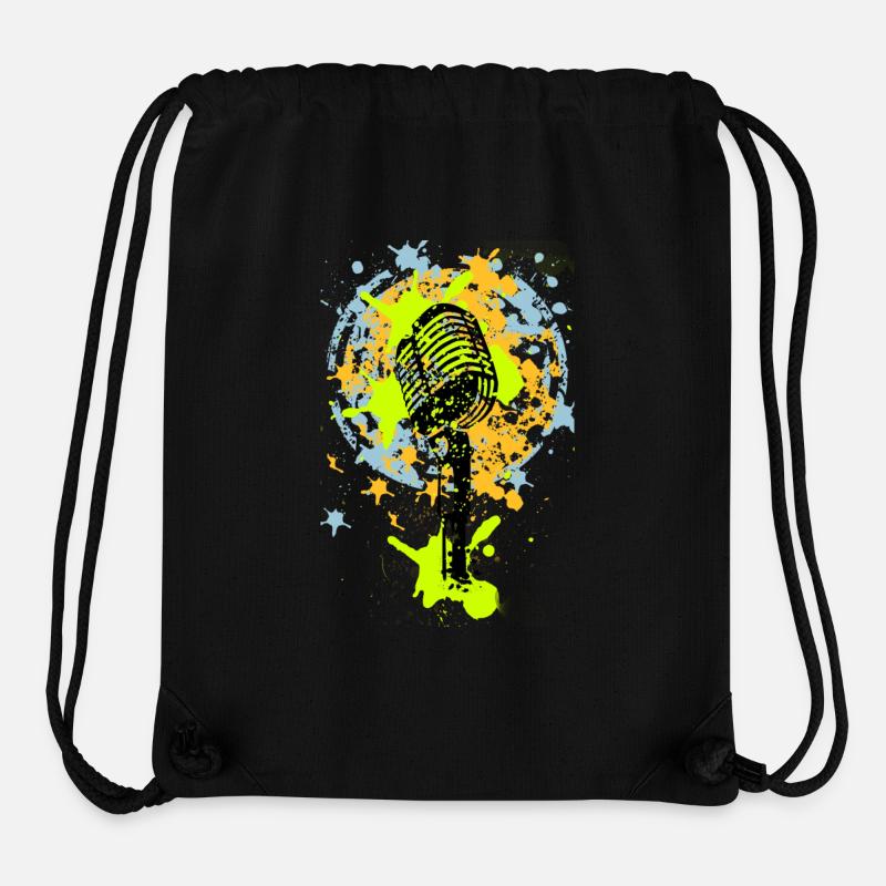 Vintage-Mikrofon lieben Musik Graffiti - Stanley/Stella recycelter Gym Bag - Schwarz