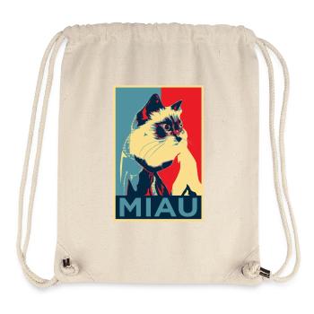 baby bell cat - meow - Obama Style - Stanley/Stella Recycled Gym Bag - natural - Front