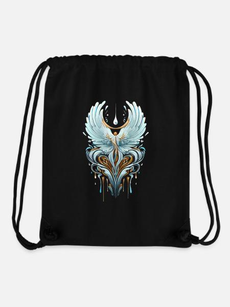 Cygne céleste aux ailes éthérées - Sac à cordon recyclé Stanley/Stella - noir