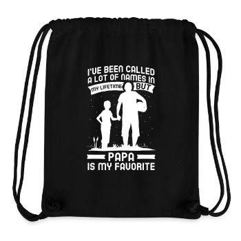 Idée de cadeau papa père fils appelé beaucoup de noms - Sac à cordon recyclé Stanley/Stella - noir - Devant