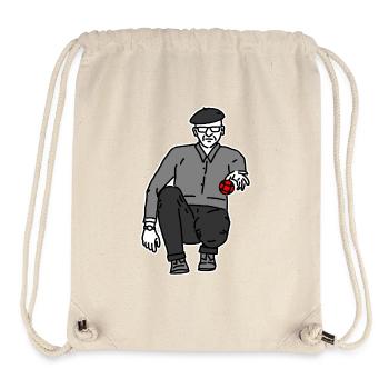 Joueur de pétanque gaucher - Sac à cordon recyclé Stanley/Stella - blanc naturel - Devant