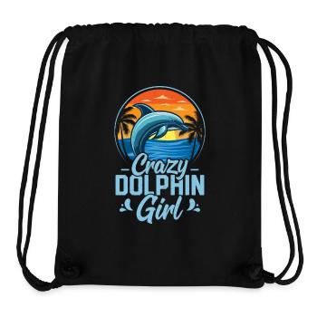 Crazy Dolphin Girl Marine Biology Beach Vacation - Stanley/Stella Recycled Gym Bag - black - Front