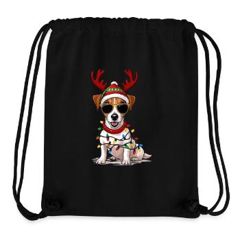 Christmas Jack Russell - Stanley/Stella Recycled Gym Bag - black - Front