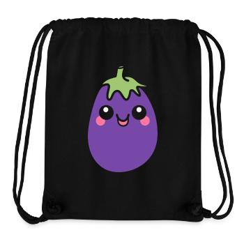 Aubergine - Sac à cordon recyclé Stanley/Stella - noir - Devant