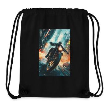 Cyberpunk Motorcycle Chase - Stanley/Stella Recycled Gym Bag - black - Front