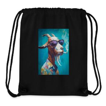 Chill Goat in Shades - Stanley/Stella recycelter Gym Bag - Schwarz - Vorne