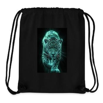 Neonfarbener Jaguar in Bewegung - Stanley/Stella recycelter Gym Bag - Schwarz - Vorne
