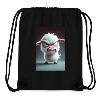 Furious Cartoon Sheep Rage - Stanley/Stella Recycled Gym Bag - black - Front