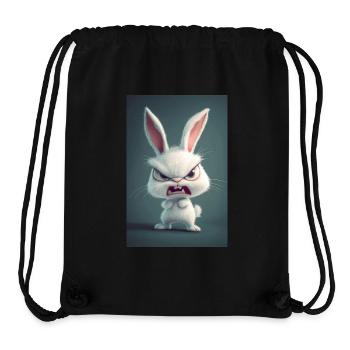 Dessin animé furieux Bunny Rage - Sac à cordon recyclé Stanley/Stella - noir - Devant